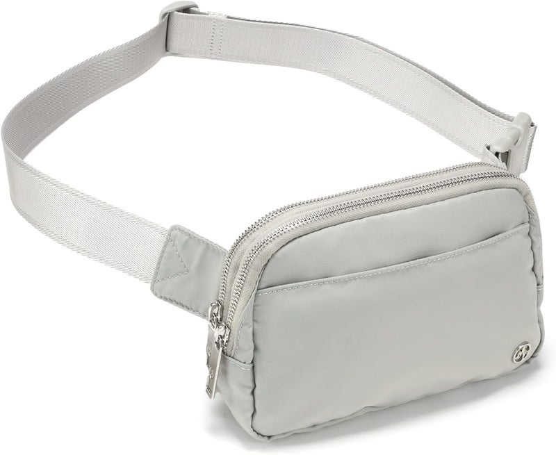 Pander Everywhere Belt Bag for Women, 5 Zipper Pockets Nylon Crossbody Fanny Pack Purse (Seal Grey) - Image 1